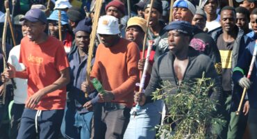 a crowd of protesters