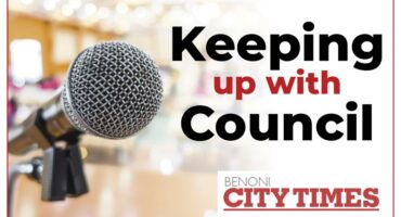 Image of a microphone with the words Keeping up with council