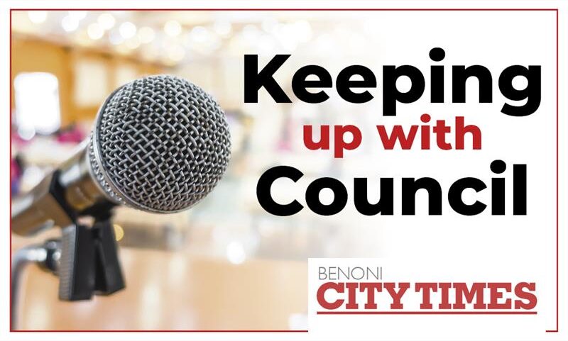 Image of a microphone with the words Keeping up with council