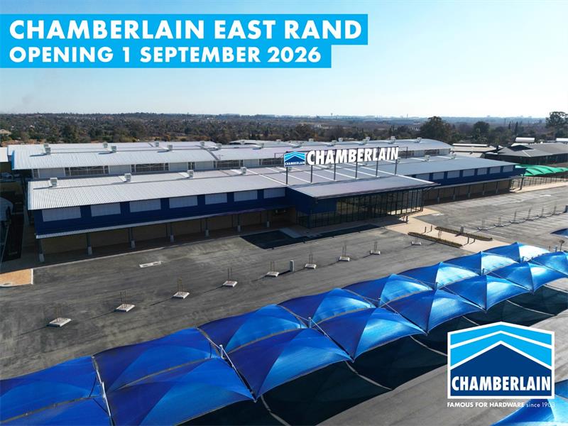 An aerial view of a vast new development of a hardware store.