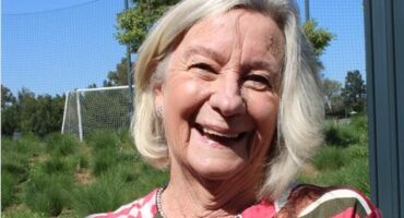Older woman with bob grey hair