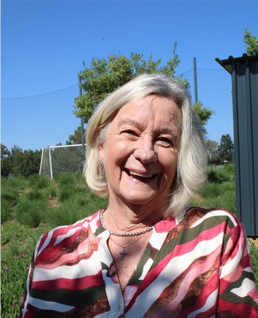 Older woman with bob grey hair