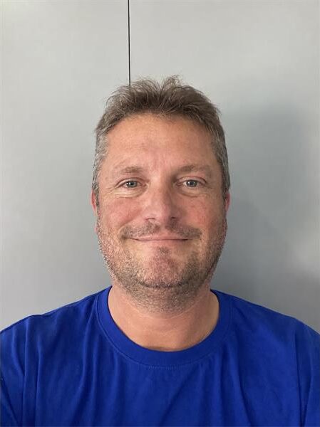 White man smiling