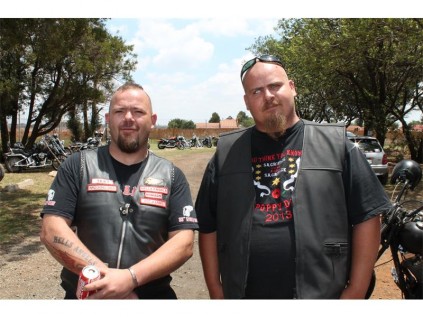 Bikers Shorty 81 (left) and Neels Marais were among hundreds who participated in the mass ride in honour of Poppy Day. For more photos visit www.brakpanherald@caxton.co.za.