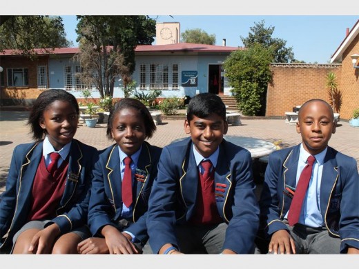 The executive members of the Learner Representative Council are Karabo Lengoasa (left, deputy head girl), Unathi Nkomo (head girl), Thavashan Naidoo (head boy) and Chiemeka Itoka (deputy head boy).