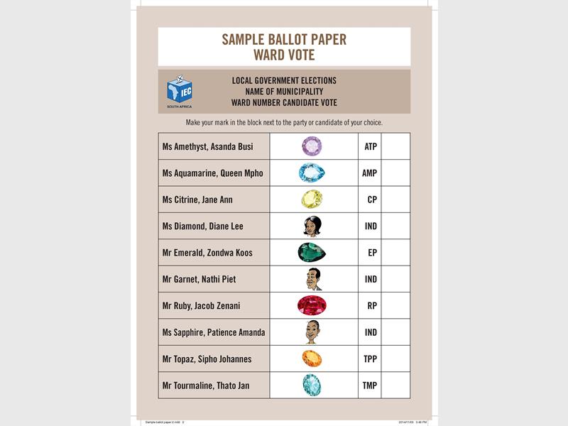 Voters in metros and local councils receive two ballot papers - one for a ward councillor and one for a political party as part of the PR section of the election.