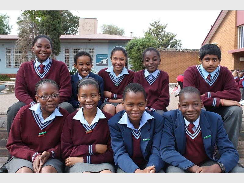 Grade Six: Back, from left: Gugulethu Sindane, Oratilwe Nare, Nikita Muller, Khensani Nyathi and Dhanvin Nair. Front: Nomhle Motha, Tshiamo Marite, Sipho Maseko and Lebogang Sibanyoni. Absent: Masego Matlala.