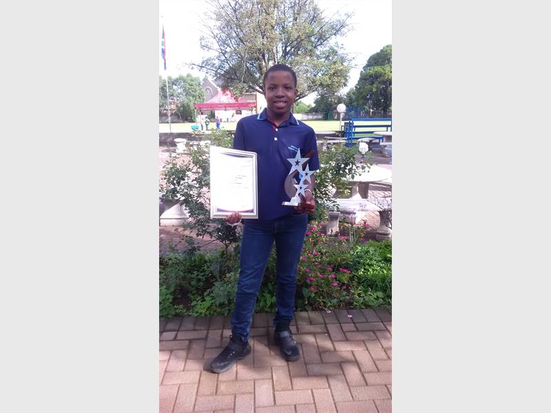 Nzuzo Bogopa, a learner at Brenthurst Primary School, was awarded second place in the Sport Boy of the Year category at the first annual Gauteng East District Sport Awards.