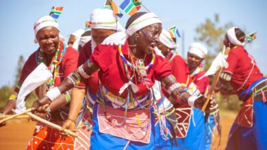 The grandmothers of Makgakgase a Matotoka display their agility through the indigenous dance (2)