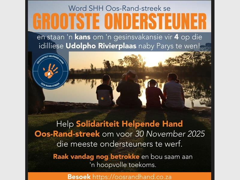 Die publiek word aangemoedig om die inisiatief wyd te deel. Saam kan gemeenskappe versterk word- en een gelukkige wenner se droomvakansie wag.