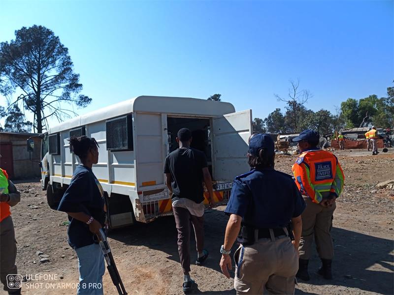 An operation in the informal settlement led to arrests and the confiscation of potentially dangerous items and goods.
