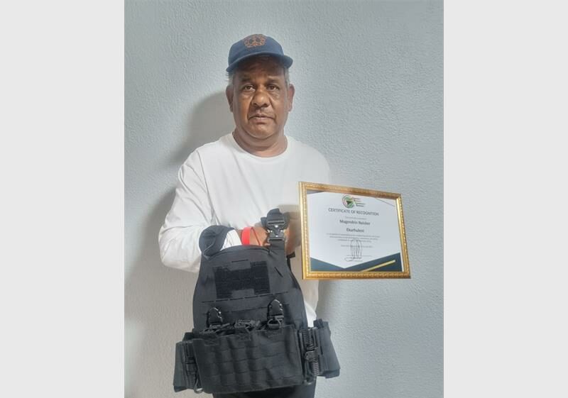 Among the honorees was Brakpan CPF Sector 4 chairperson Jessy Naicker, who received a special award and bulletproof vest for his unwavering service.