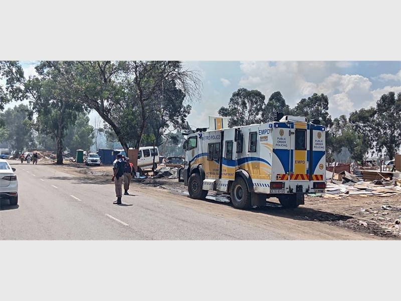 Illegal structures in Plastic City fall as EMPD leads coordinated demolition effort with SAPS and other stakeholders.