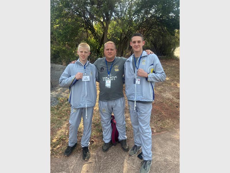 Two local boxers formed part of the Gauteng team competing at nationals, while a local coach managed the team.