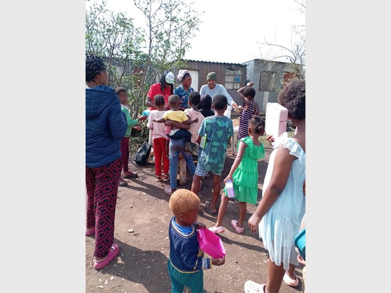 Village of Hope visited the Mgongo informal settlement to check on children affected by violent storm.
