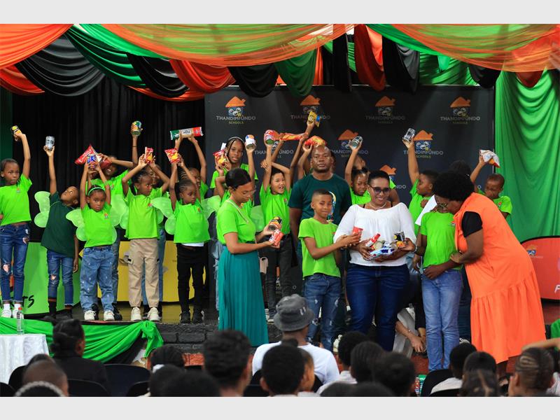 Educators, learners and stakeholders came together at Thandimfundo Academy to support Village of Hope beneficiaries through a non-perishable food donation drive.