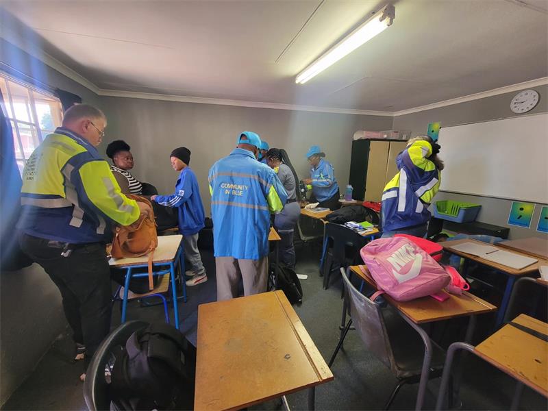 Local police joined community partners to search nearly 280 learners, confiscating prohibited items as part of efforts to promote discipline and safety in schools.