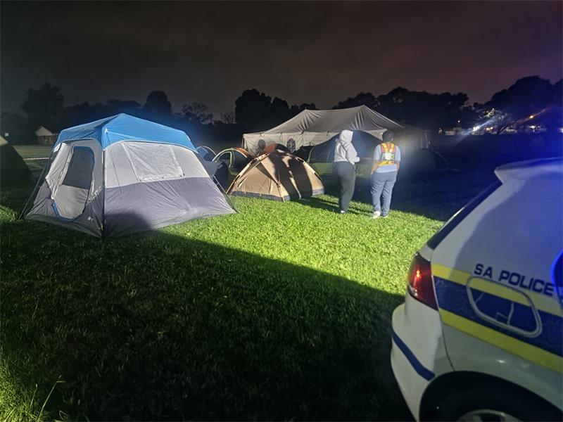 With SAPS and CPF patrollers on duty, learners enjoyed a well-protected camping experience on school grounds.