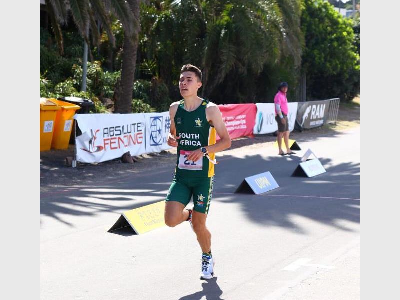 He finished third in the U19 boys' 2km race, while he helped South Africa to the team gold at the Laser Run World Championships in December.