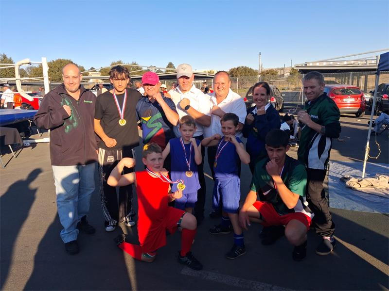 Brakpan Boxing Club celebrated an impressive showing at the Bert Collins Boxing Club's gender-based violence awareness tournament.