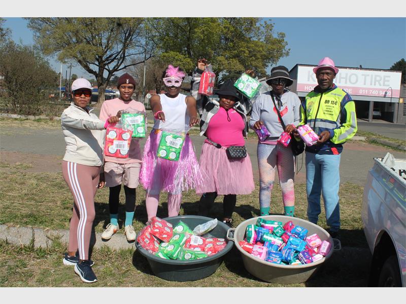 The community turned out in full force for a 5km walk and aerobics session, which also saw sanitary pads collected for young girls in need.