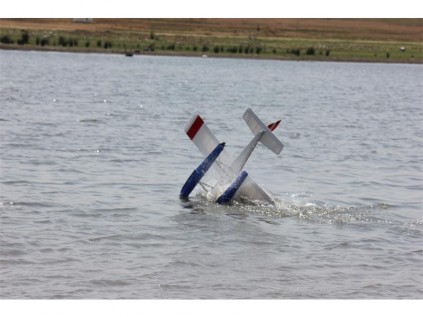 Take-off was slightly delayed as the plane tipped over.