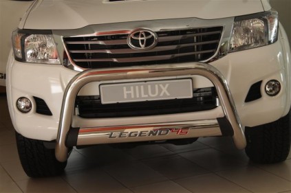 The Toyota Hilux as seen from the front.