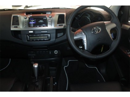 The leather interior of the Hilux Toyota.