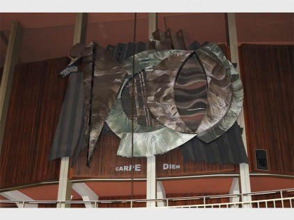 Copper designs in the entrance hall.