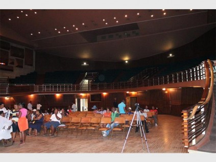 A view of the gallery from the stage.