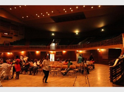 A view of the gallery from the stage.