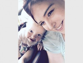 Caylum Willemse (left) with his mother Samantha Willemse. They shared a special moment at Caylum's first birthday party.