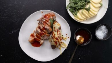 8 JANUARY - Saturday entertain - Hasselback sweet potato with rump steak (Medium)