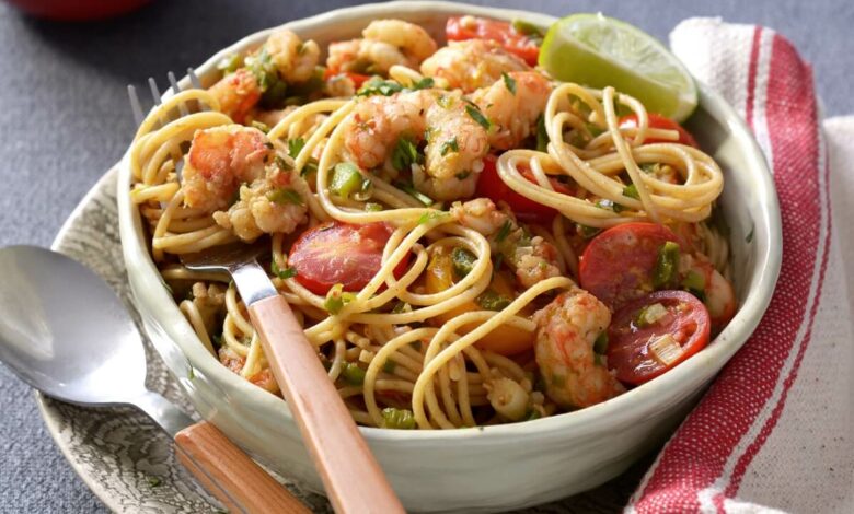 5 OCTOBER - WFD - Spicy garlic and lime shrimp pasta