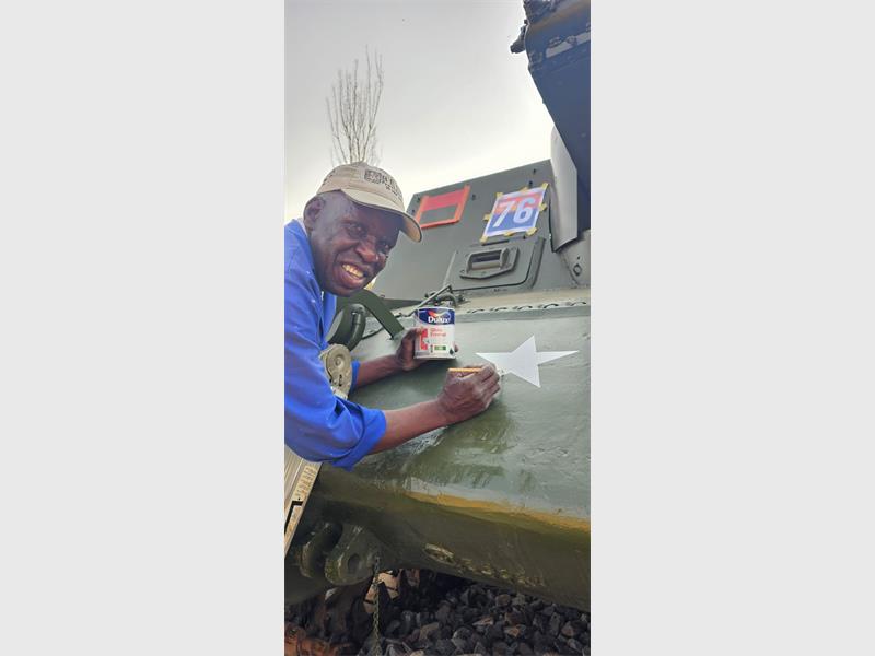 After nearly two decades of honing his craft, a local sign writer is now leaving his mark at the Springs Mine and Military Museum.