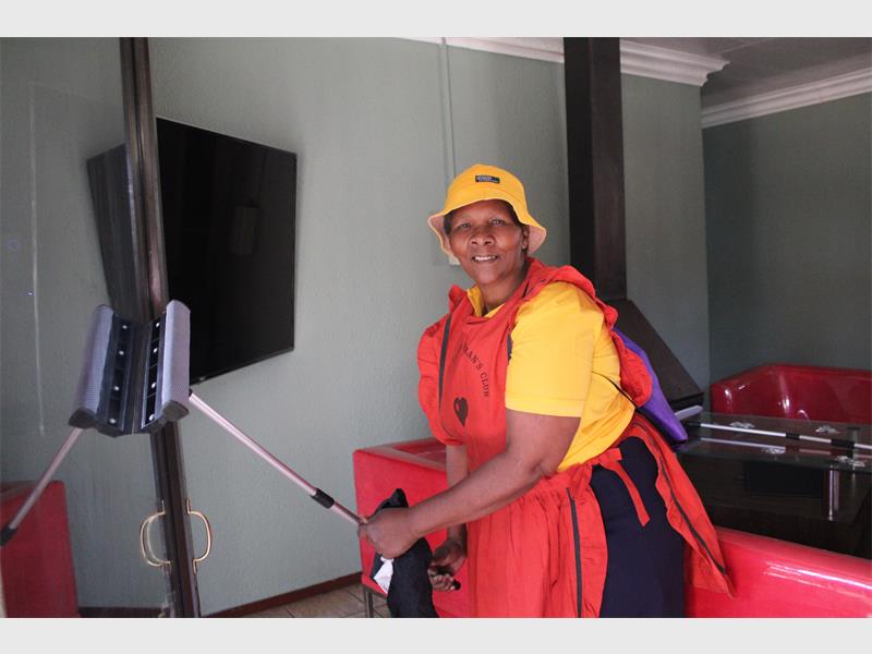 Clr Thulani Simelane and his team rolled up their sleeves to help care for residents at the Pollak Park centre for people living with disabilities.