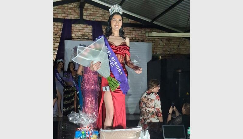 A new queen has made the Springs community proud. Nineteen-year-old Ashley Joubert was crowned Miss Springs 2025 at Die Agterplaas on October 25.
