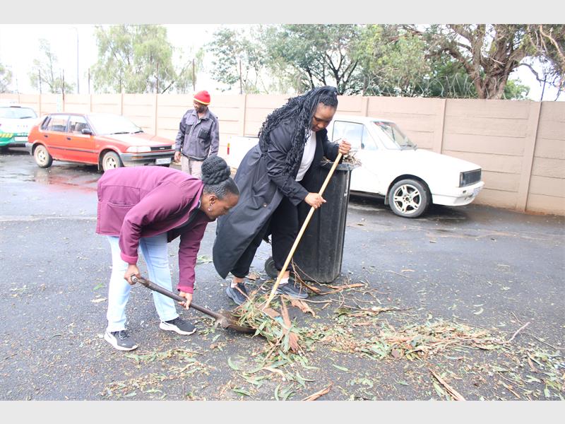 Animals were moved, classrooms were mopped and local businesses battled water damage after a heavy storm swept through the area.