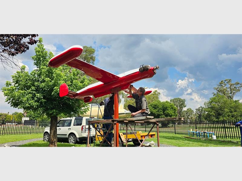 Following a month of restoration at Prestige Panelbeaters, the meteor drone has been unveiled at the Springs Military and Mine Museum.