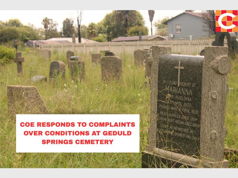 After residents raised concerns about neglect and safety at Geduld Springs Cemetery, the City of Ekurhuleni has acknowledged maintenance challenges and outlined planned interventions.