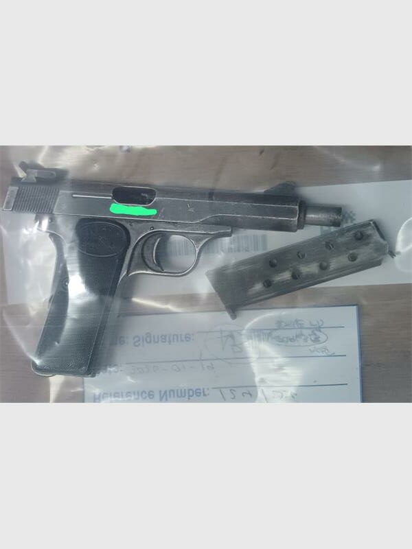 A tip-off led Springs SAPS to recover an unlicensed pistol hidden under a couch, while another suspect was arrested for possession of ammunition during patrols on the same day.