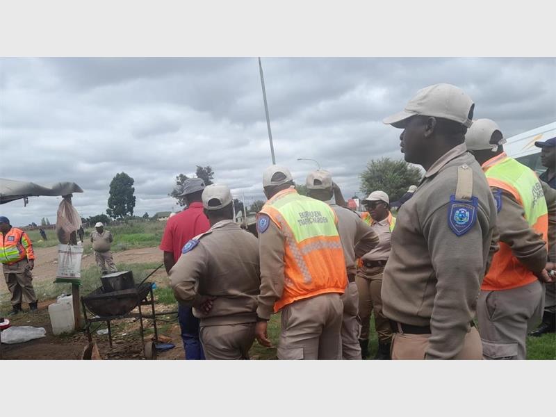 Illegal structures erected in Bakerton were taken down by EMPD’s Springs Precinct and Land Invasion Unit.