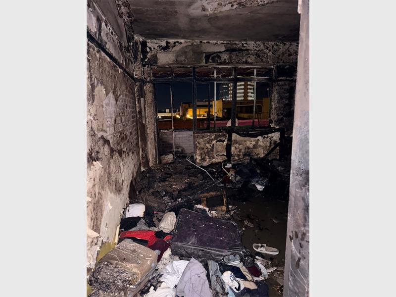 A bachelor flat at the corner of 2nd Street and 5th Avenue was destroyed by fire on February 16. Investigations into the cause are under way.