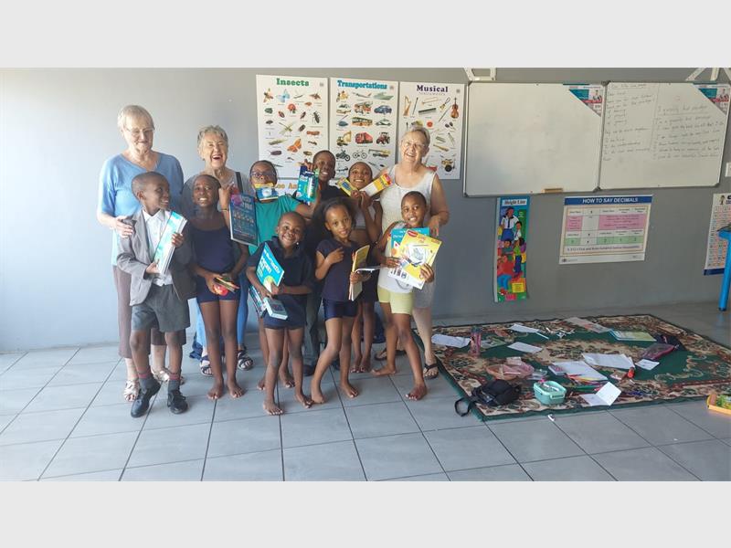 Three community members joined hands to support Struisbult Aftercare with a generous donation of stationery and refreshments.