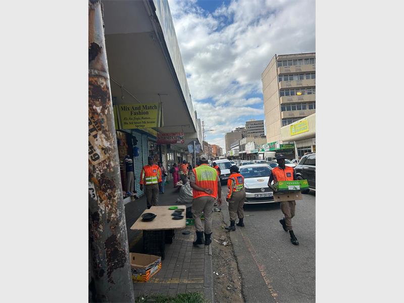 Confiscated items were taken to the Boksburg pound as authorities intensified efforts to enforce trading by-laws in Ekurhuleni.