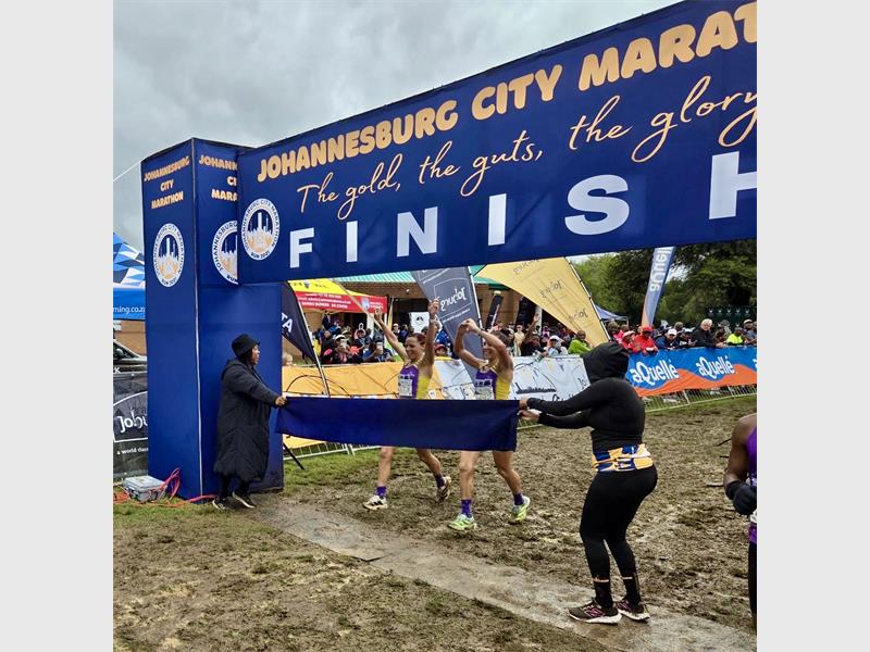 Melinda and Melissa Jansen van Vuuren captured hearts with their side-by-side finish at the Johannesburg City Marathon highlighting their journey from parkrun beginners to seasoned marathon runners.