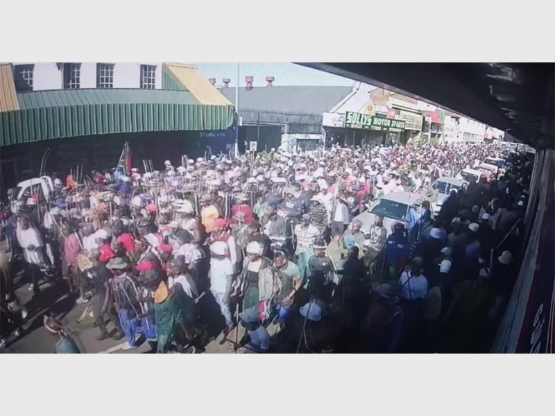SAPS officers are monitoring the situation as it continues to unfold.