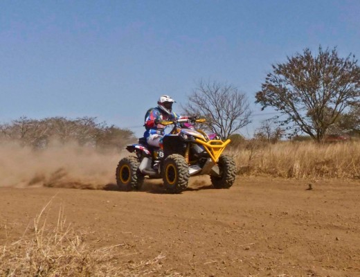 Liezel Barnard (Barnard Vervoer Racing) on her way to her second place in the Ladies Quad Class (and Combined Ladies Class Championship) at the Soutpansberg 400. Photo by Hein Perry