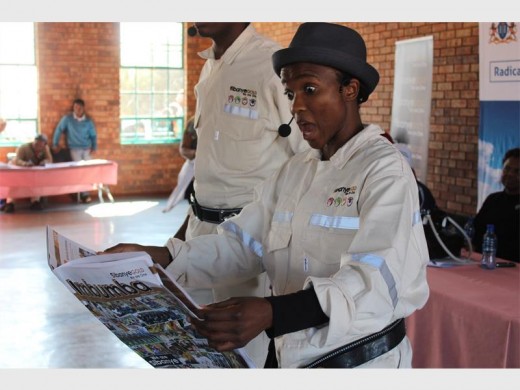 Sibulele Gcilitshane from Sibanye Gold Mines during the drama production.