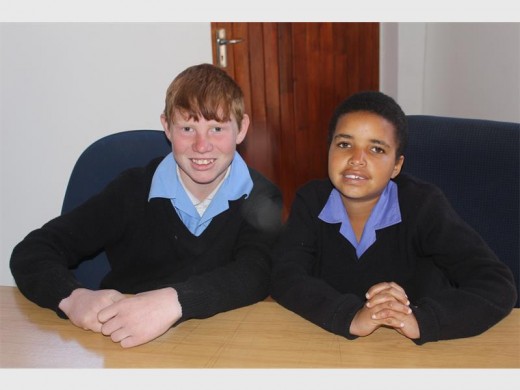 Justun de Beer and Amber McCall, pupils of Pro-Practicum School who both benefited from the feeding scheme.